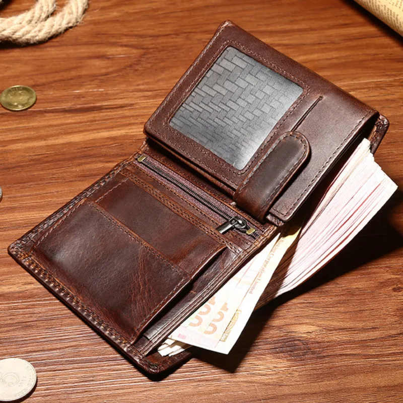 Top Quality Cowhide Leather Men Wallets S698 40 RFID Multifunction ...