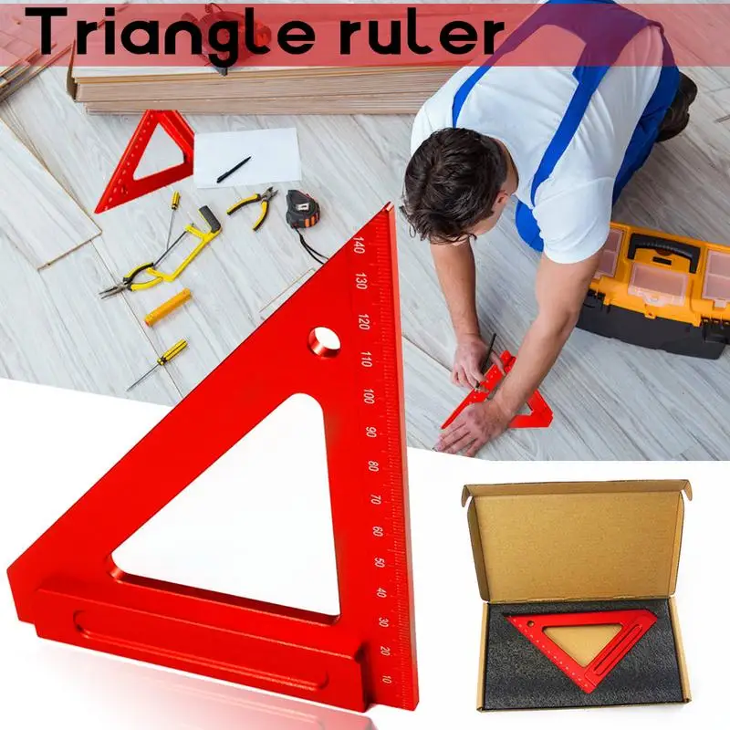 

Aluminum Alloy Triangle Ruler Woodworking Triangle Ruler Square Ruler Woodworking Measurement Aids Measuring Tool