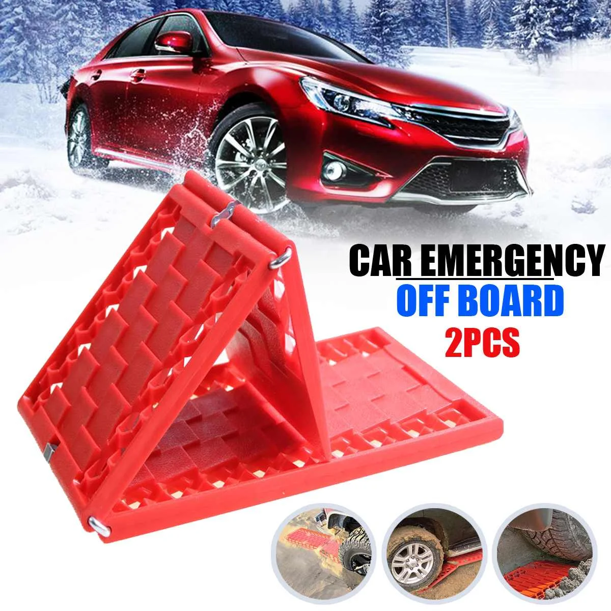 BISupply Emergency Traction Mats – 1-Pack, 32" X 8.5", For Snow, Mud, Sand Recovery (7-Ton Capacity)