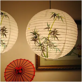 

30cm Chinese Lantern Lampshade Paper Lantern Oriental Style Light Hanging Decoration Bamboo