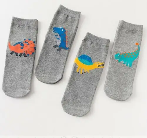 

4 Pairs Baby Socks Soft Warm Cartoon Printed Anti-slip Infant Toddler Ankle Socks Unisex