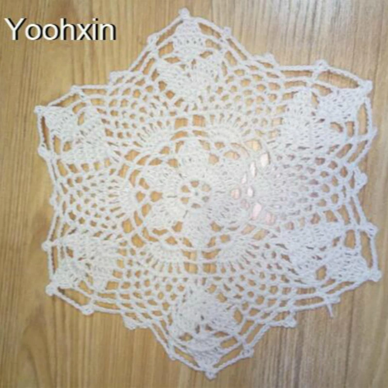 

Hot 21cm Round Lace Cotton Crochet Table Place Mat Cloth Cup Mug Holder Dining Coaster Christmas Placemat Drink Doily Kitchen