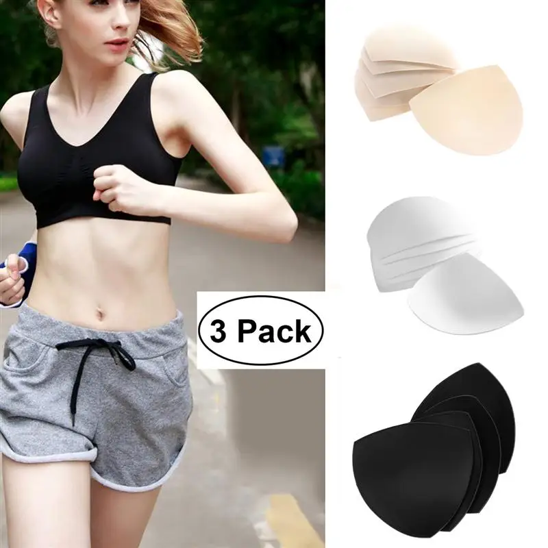 

3 Pair Womens Removable Smart Cups Bra Inserts Pads