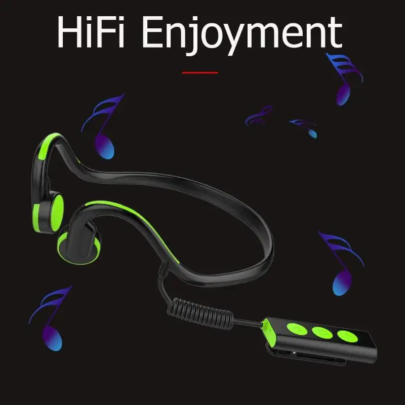 

Collar Clip Bone Conduction Bluetooth Headset Waterproof Stereo Earphone -10-55 degrees Celsius CSR8635 V4.1+EDR 200 mAh