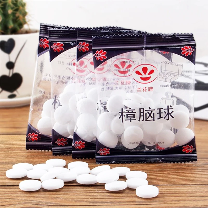 

Moth Repellent Camphor Ball Natural Anti-mold 20PCS/Bag Drawer Mothballs Deodorant Pest Control Wardrobe Clothes Home Supplies