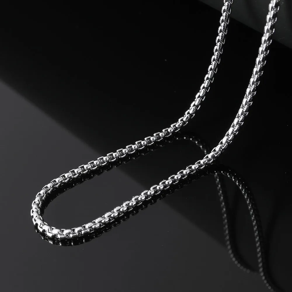 Европейская цепочка из нержавеющей стали, корейский стиль, простая цепочка, 2x2x1 мм, стальной цветной чокер ожерелье с цепочкой