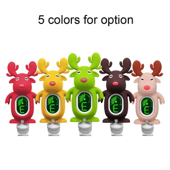 

Acoustic Guitar Tuner Cute Cartoon Reindeer Clip-On Tuner LCD Display for Guitar Chromatic Bass Ukulele Violin