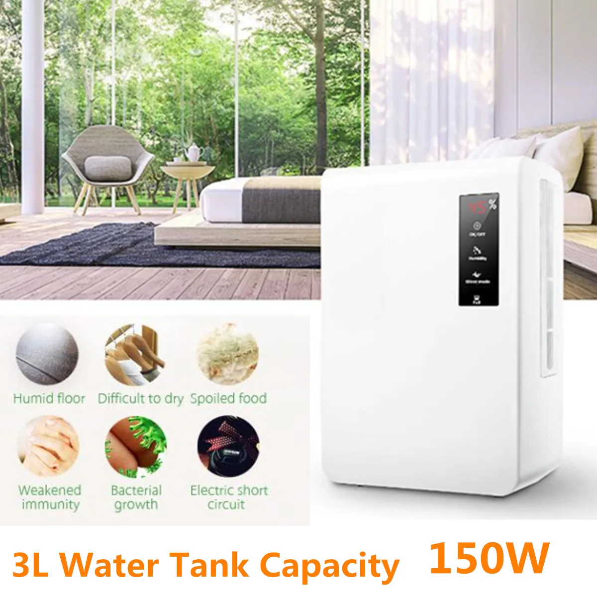  AX3 3L 150W Dehumidifier Home Dehumidifier Mute Bedroom Basement Moisture in Home Kitchen Bathroom  - 32953269729