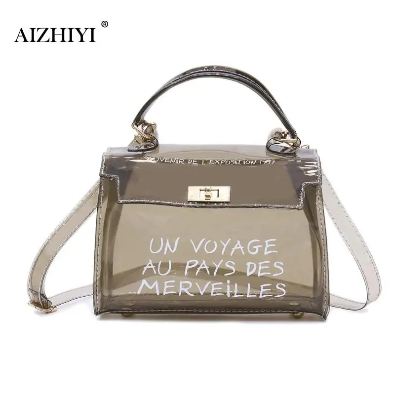 

Clear Transparent PVC Shoulder Bags Women Candy Color Women Jelly Bags Purse Solid Color Handbags Female Fashion Crossbody Bag