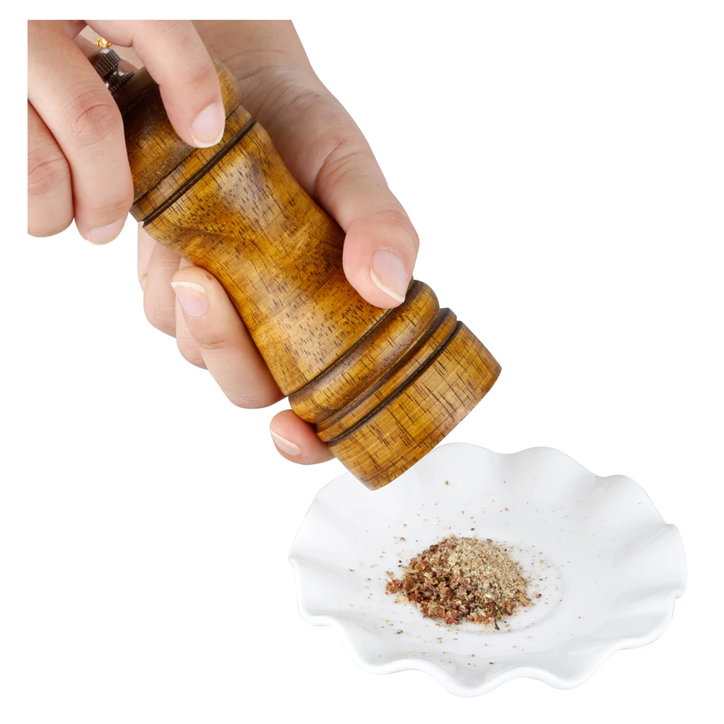 

5 inch Cooking Tools Pepper Mill Pepper Grinder Salt Pepper Rubber Wood Ceramic Grinding Mechanism 5 inch Wood Pepper Grinder
