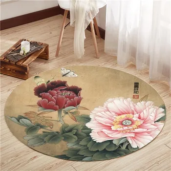 

Retro Chinese Style Carpets Living Room Bedroom Study Bedside Carpet Decor Model Showcase Rugs 3D Printed Household Yoga Rug Mat