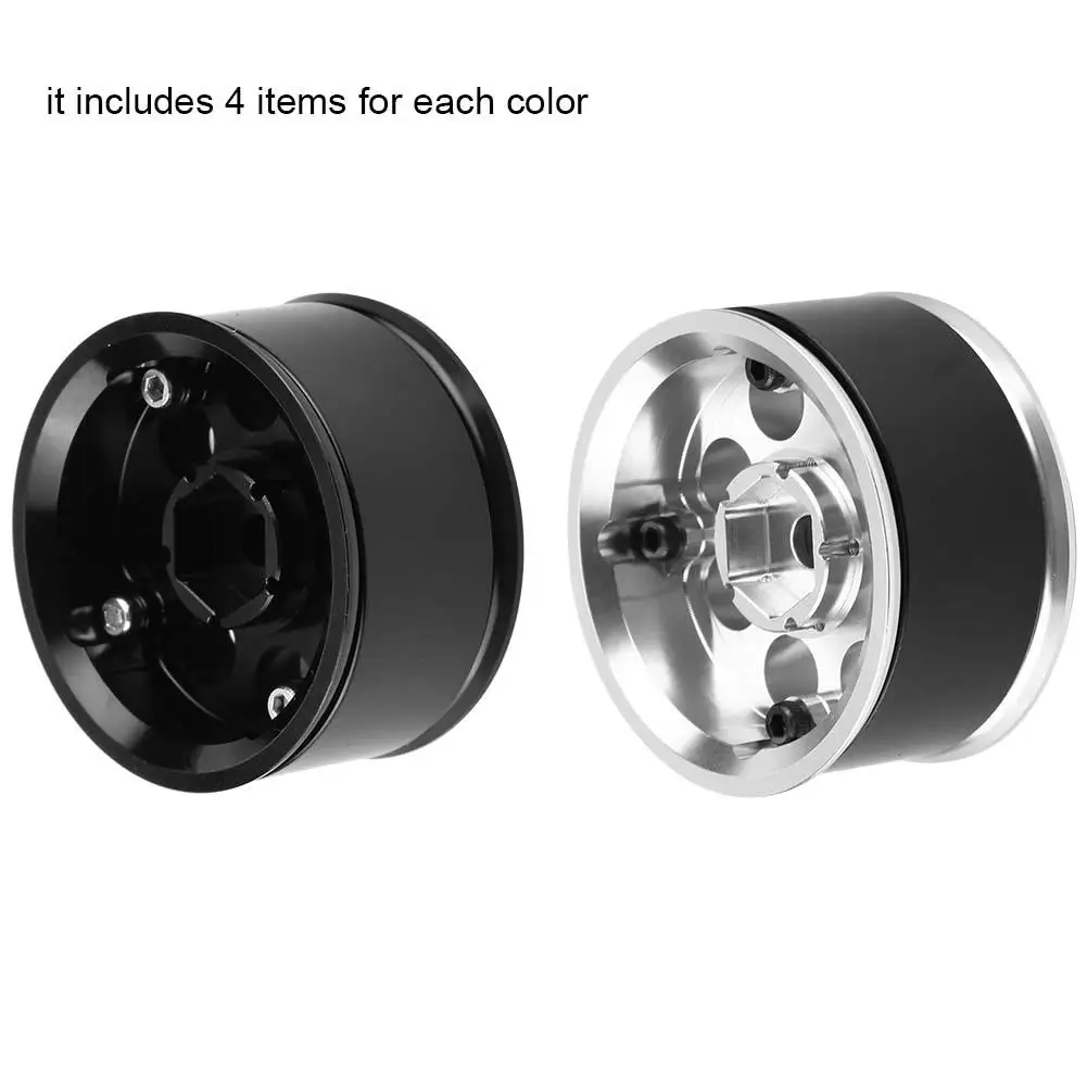 

4pcs 1.55in RC Wheel Rim Hub Aluminum Alloy Wheel Rim Hubs for AX516SR 1/10 Scale RC Car Accessory