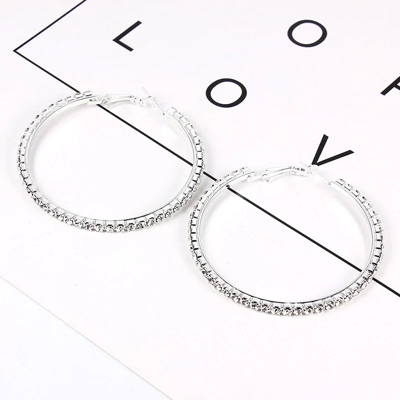 

30-60MM Big Hoop Earrings Sexy Earrings Accessories Fashion Exaggerated Hoop Ear Loop Smooth Circle For Women Girl Jewelry