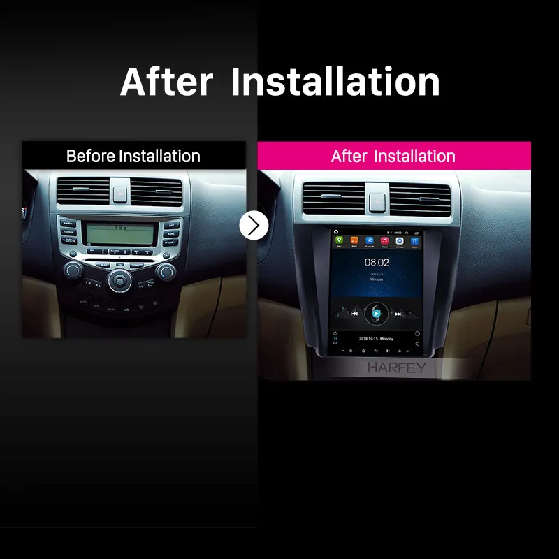 Best Harfey 4G LTE Multimedia Player Android 6.0 Car GPS for 2003-2006 2007 Honda Accord 7 Navi 9.7"Radio support Rearview camera DVR 4