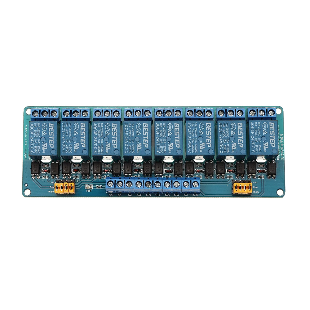 

NEW 1PCS 8 Channel 24V Relay Module High And Low Level Trigger For Arduino