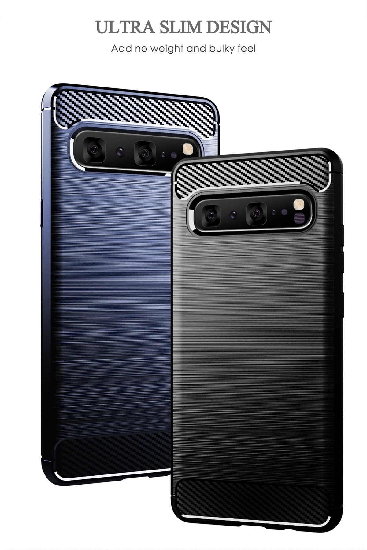 Shockproof Case for Samsung Galaxy S10 5G Slim Fit Carbon Fiber Brushed