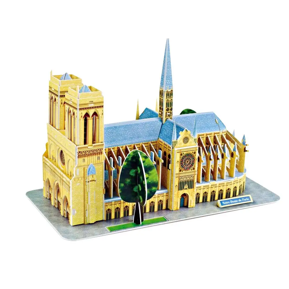 New Arrival 3D Notre Dame de Paris Building Model Toys Paper Toy For