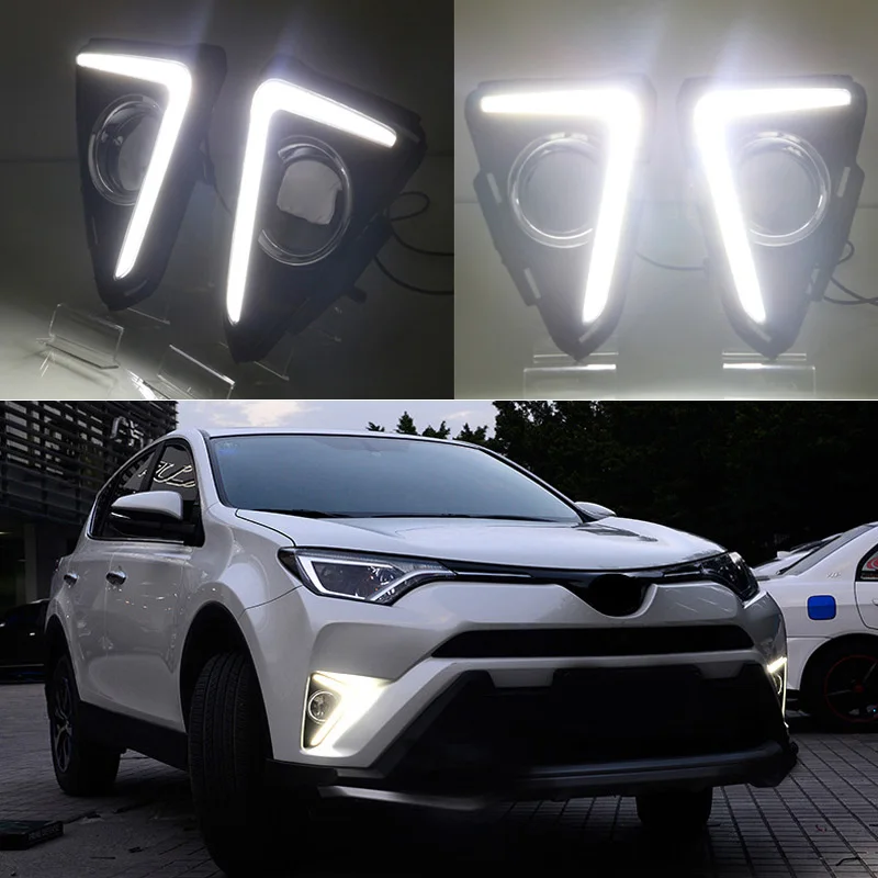

LED DRL Daytime Running Lamp Turn Signal 6000-6700K For TOYOTA RAV4 2016/2017