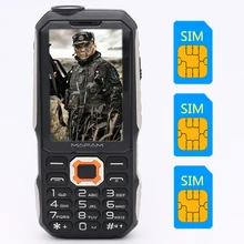 MAFAM M3 Three SIM card 2.4 3 SIM card 3 standby mobile phone Flashlight Power Bank charge Russian keyboard Cellphone P181"