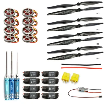 

F05423-E 8-Axis Foldable Rack RC Helicopter Kit KK Connection Board+350KV Brushless Disk Motor+15x4.0 Propeller+40A ESC