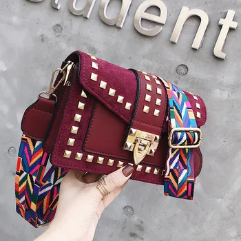 

Rivet Crossbody Bags For Women Luxury Handbags Designer Famous Brand Bolsa Feminina Shoulder Bag Ladies Sac Main Leather Purses