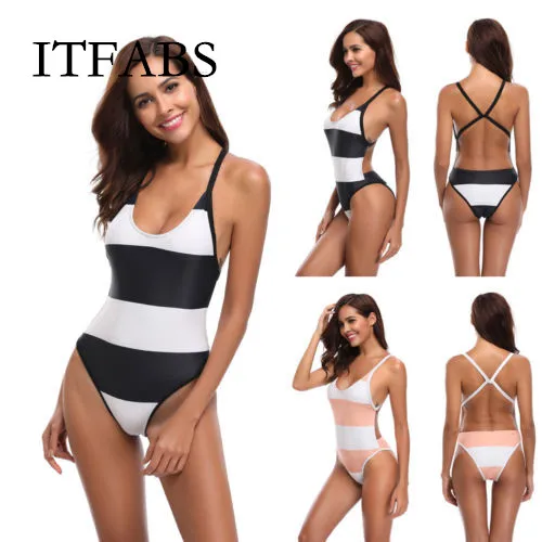 

ITFABS Women Bikini Jumpsuit Bodycon Bodysuit Leotard Top Romper Blouse Sleeveless Tee One-Piece Suits
