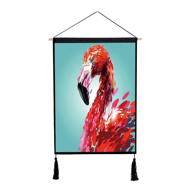 Последняя полиэфирная Жилая комнатная настенная тканевая метр коробка декоративная живопись Фламинго Ткань Гобелен