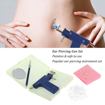 

Safety Ear Piercing Gun Set Nose Navel Body Piercing Gun Kit Set With 98pcs Earring Studs Ear Piercer Unit Tool Ear Care