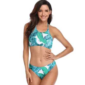 

bikini 2019 Women Padded Push UP Bikinis Set biquini bathing suit women Halter Swimwear