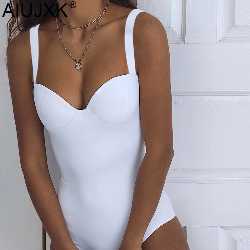 

AIUJXK Summer Clothes For Women Bodysuit New Arrival 2019 Woman Sleeveless Black White Sexy Bodysuits Romper Backless Body Top
