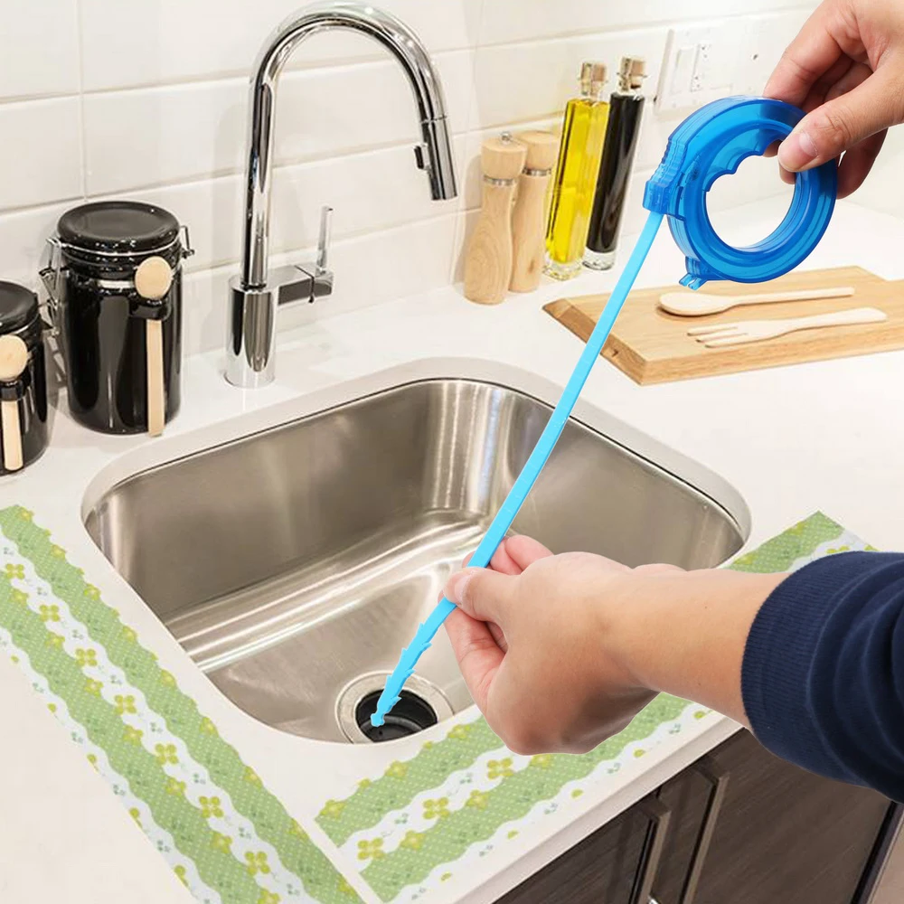 

Adjustable Bathroom Sewer Cleaning Hook Bathroom Shower Toilet Removal Hair Tool Sink Cleaning Tool 43cm Total Lenghth