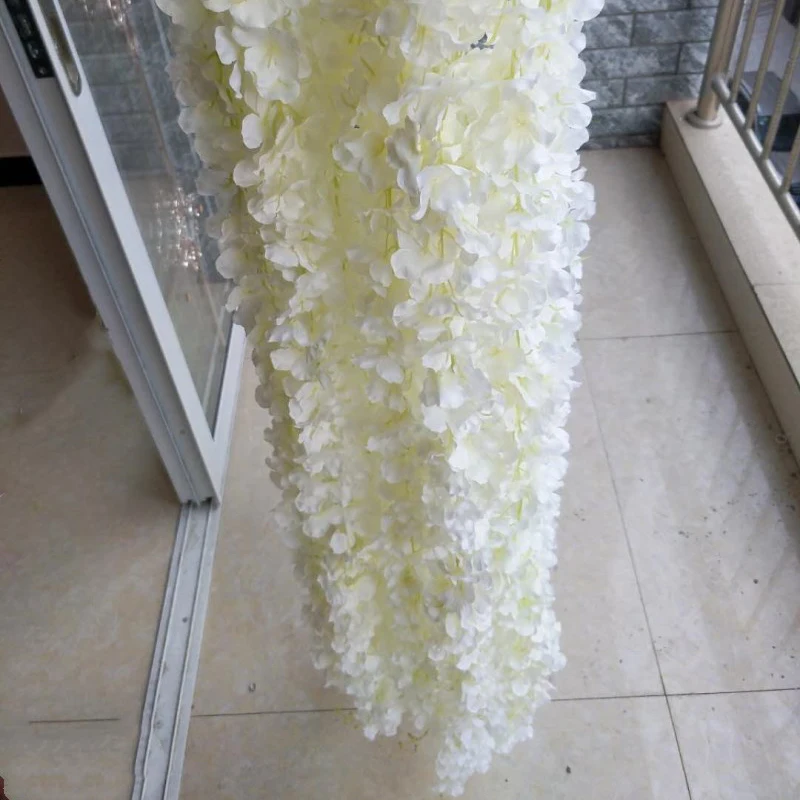 90/120cm Artificial Silk Hydrangea Wisteria Flower String For Wedding Arch Square Rattan Wall Hanging Basket Wedding Decoration 90/120cm Artificial Silk Hydrangea Wisteria Flower String For Wedding Arch Square Rattan Wall Hanging Basket Wedding Decoration