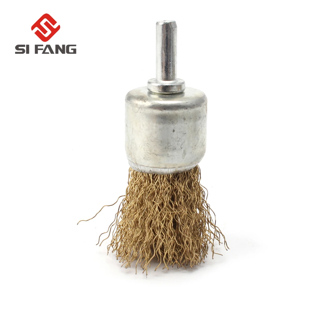 

1" 25mm Copper Coated Steel Wire Brush Pen Brush For Metal Rust Removing Polishing Brush