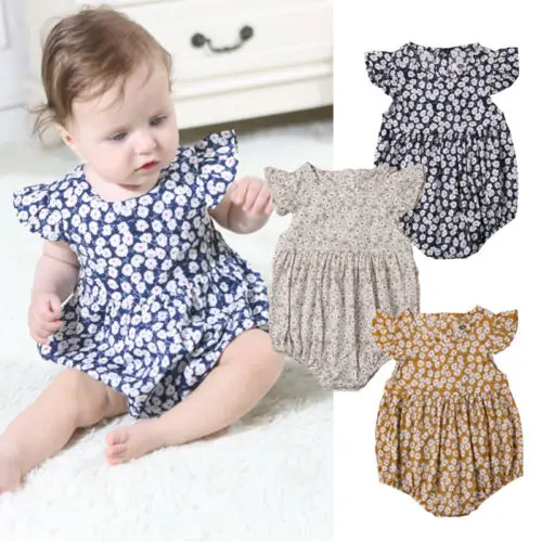 

Fashion Newborn Baby Girl Floral Romper Jumpsuit Outfits Clothes Summer