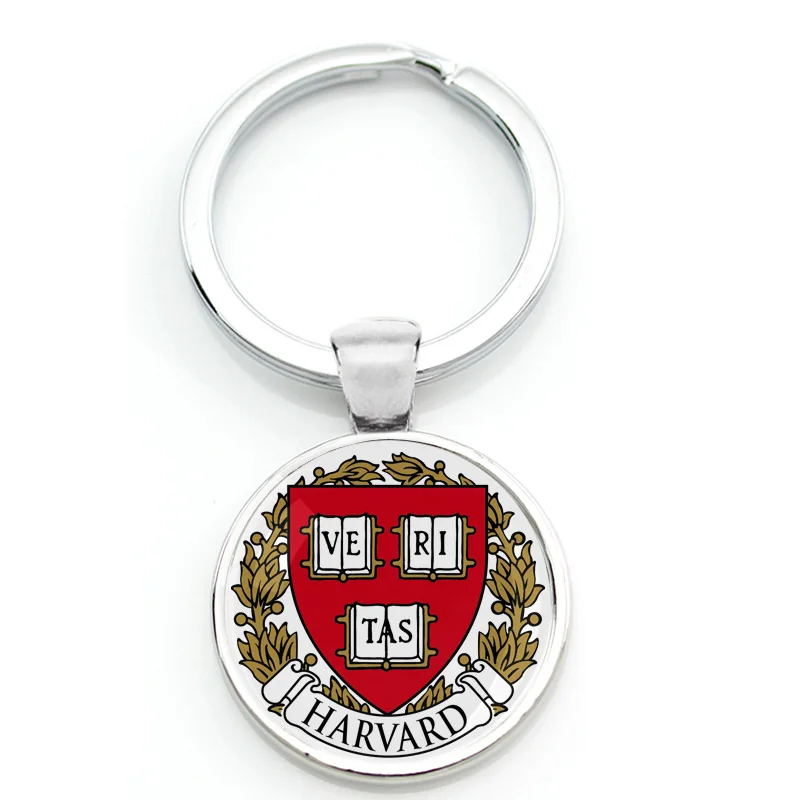Университетский логотип, брелоки, школьный значок, брелок для ключей, известный колледж, эмблема, брелок, металлический держатель брелока для студента Гарварда