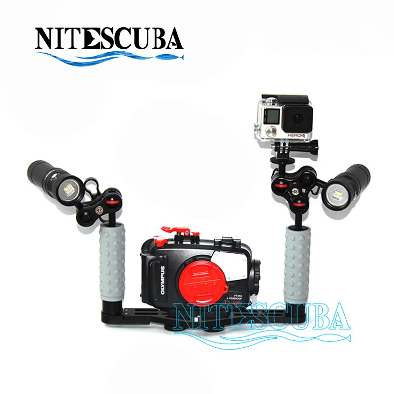 

NiteScuba Diving video light handle tray bracket for tg5 rx100 housing hot shoe adapter mount for Gopro Underwater Photography