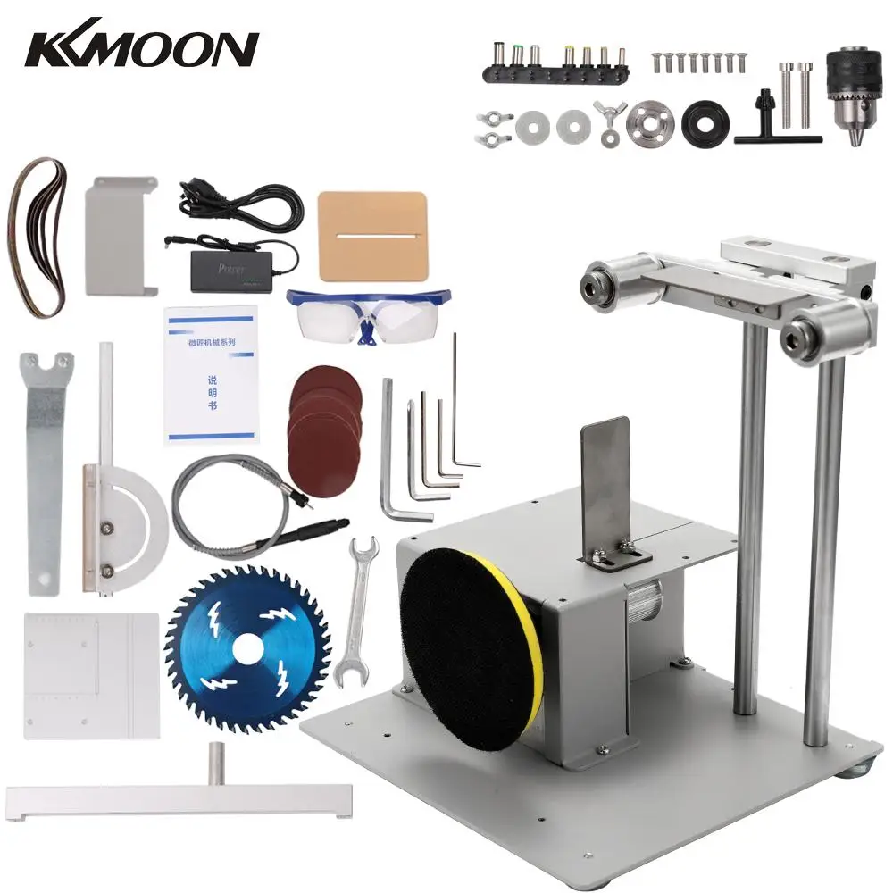 

4-in-1 Power Woodworking Tool Kit Mini Small Table Saw Belt Sander Kit Electric Saw Cutting Machine Set Handmade DIY Cutting Saw