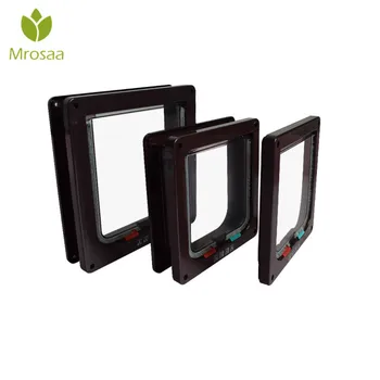 

Mrosaa Intellgence Control 4 Way Cat Doors ABS Animal Small Pet Cat Dog Gate Door Pet Supplies Safe Flap Door Kitten Opening oor