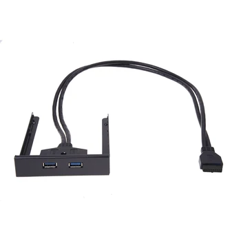 

Superspeed USB 3.0 20 Pin 2 Ports Front Panel Floppy Disk Bay Hub Bracket Cable