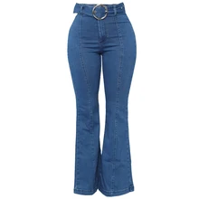 Wipalo узкие ремни карманы высокая талия джинсовые брюки синие расклешенные женские джинсы размера плюс штаны-карандаш стрейч из денима повседневные джинсы с молнией