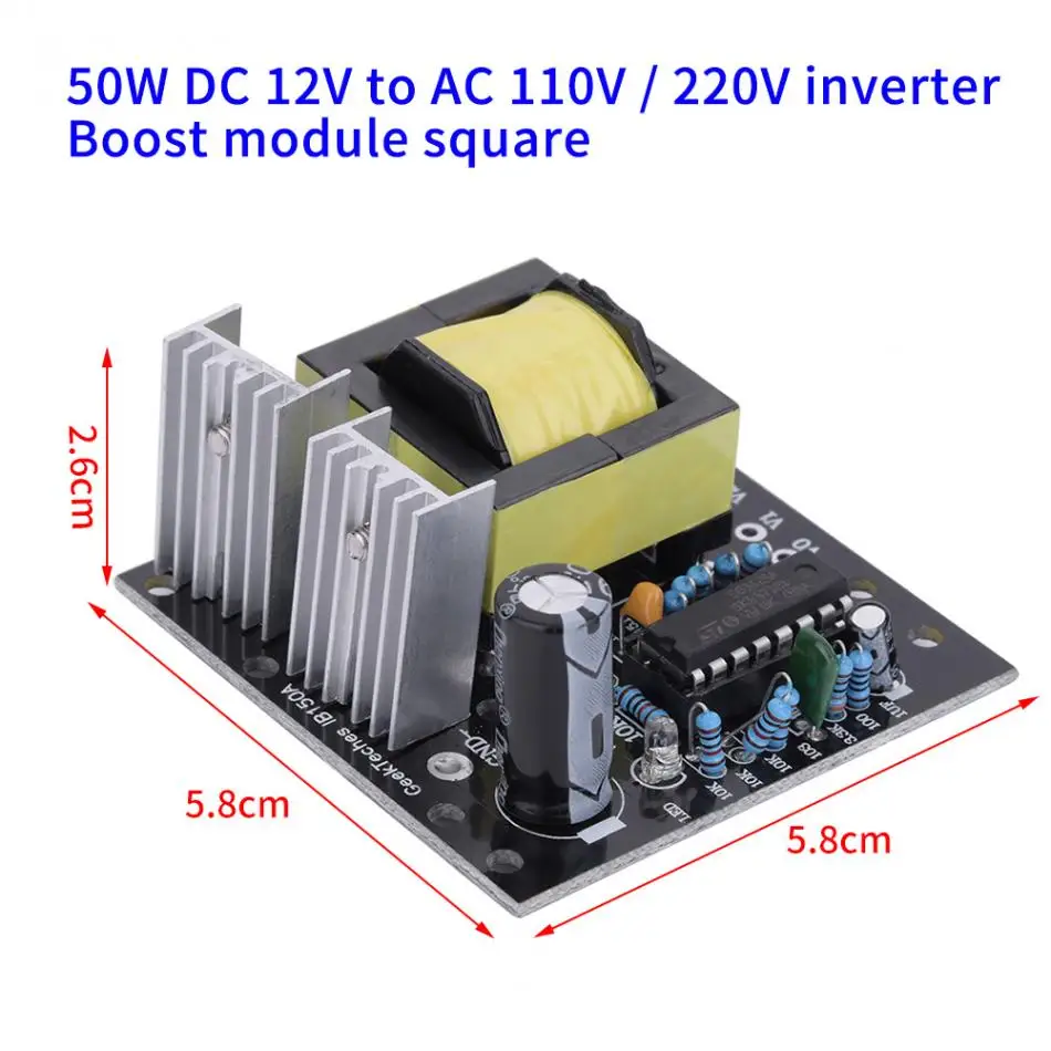 Преобразователь напряжения 150 Вт DC 12 В в AC 110 В/220 В 20 кГц инверторная плата модуль преобразователя Напряжения квадрата высокого качества