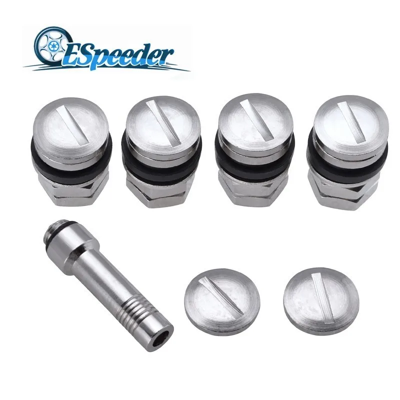ESPEEDER 4Pcs Car Tyre Tire Valve Stealth Flush Mount Chrome Car Wheel