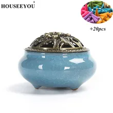 20 шт. башенные конусы+ керамические Благовония горелки портативный фарфор курильница буддизм благовония держатель для домашнего чая Хо использовать Йога студия