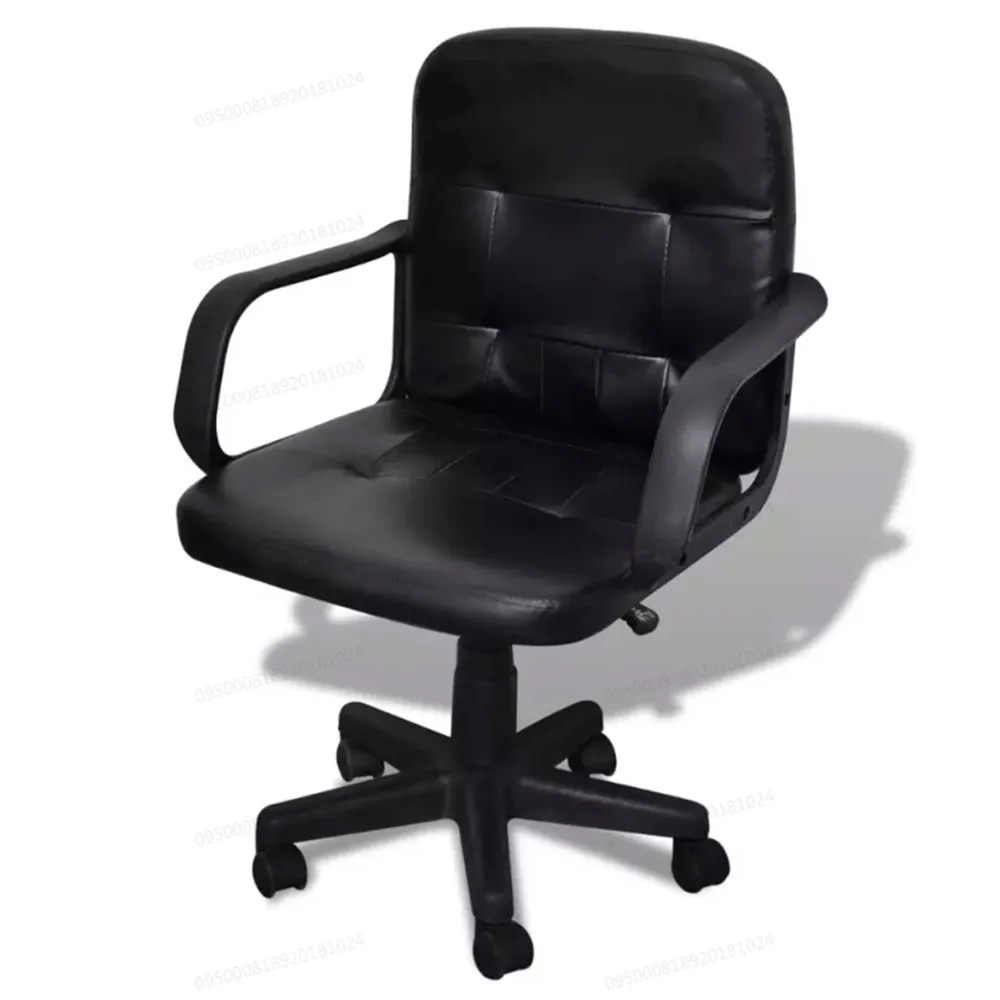 Vidaxl 5 колёса Классический Современный кожа смешивания офисное кресло 360 градусов шарнирным черные стулья с регулируемым качалка механизм