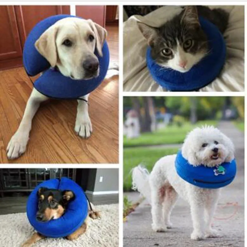 Inflatable Anti Bark Elizabethan Collar Cats Healing For Neck