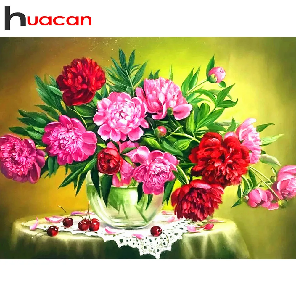 

Huacan Diamond Embroidery Sale Flower Pictures Of Rhinestones Diamond Painting With Square Stones Flowers Hobby And Handicraft