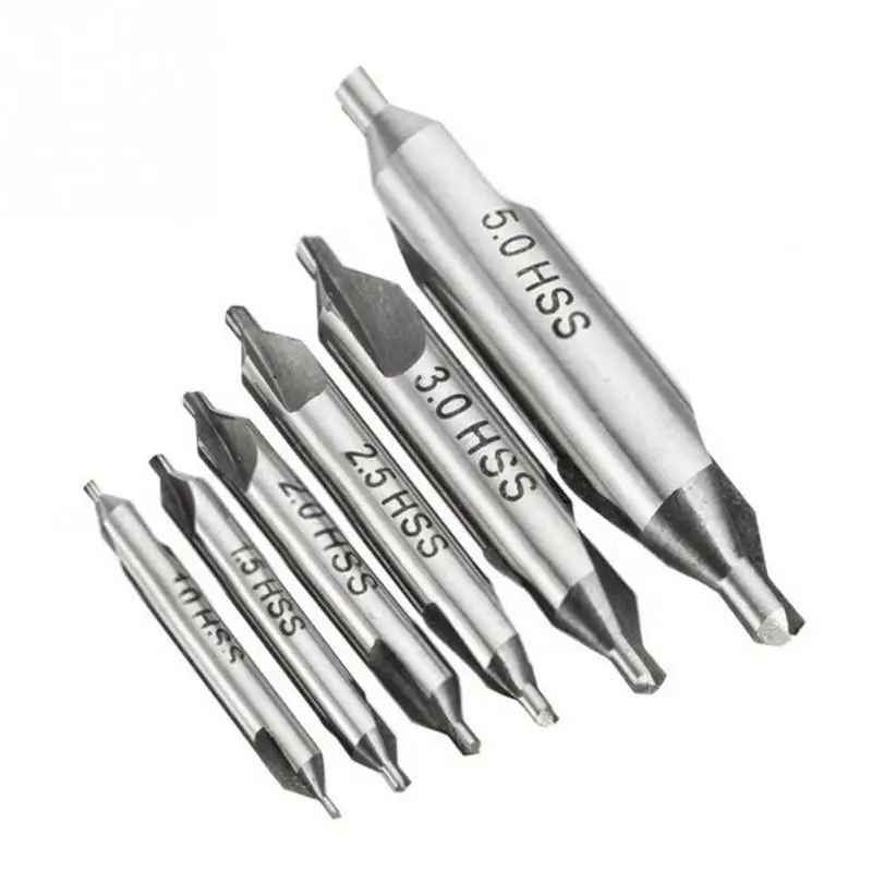 

6pcs 5/3/2.5/2/1.5/1mm 60 Degree HSS Center Drills Bit Countersink Drill