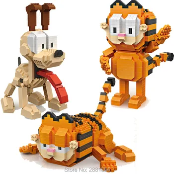 

LOZ blocks Kawaii movie cartoon cat dog animal Odie Garfield plastic building blocks action figures educational toy 9757 9758
