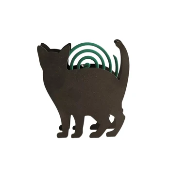 

1pcs Mosquito Coil Holder Decorative Iron Cat Shape Creative Fashion Unique Can Mosquito Coil Bracket for Ornament