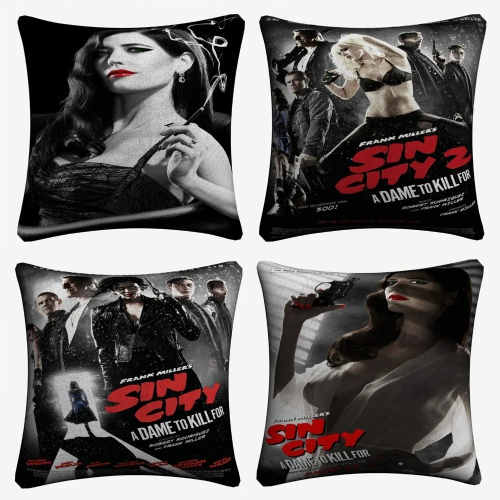 Sin City 2 ролика Сексуальная Eva зеленый декоративное хлопковое белье Наволочка на